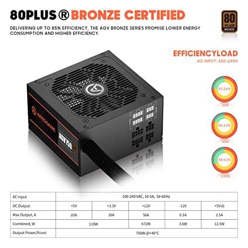 ARESGAME AGV ATX 750W Semi-Modular 80+ Bronze Certified image