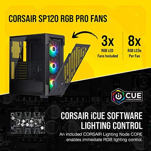 Corsair iCUE 220T RGB Airflow ATX Mid Tower Black Tempered Glass Side Panel image