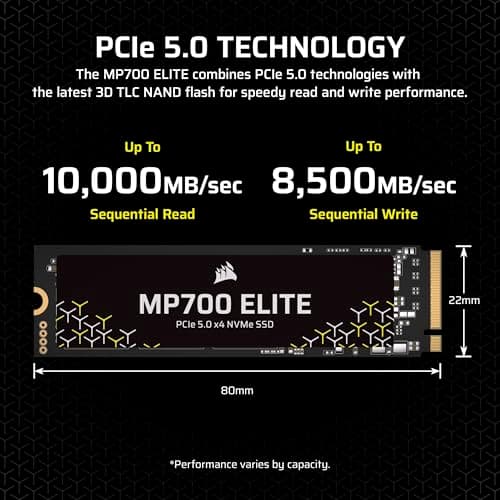 Corsair MP700 Elite 2TB SSD M.2-2280 PCIe 5.0 NVMe image