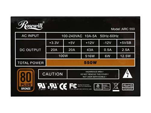 Rosewill ARC ATX 550W Non-Modular 80+ Bronze Certified image
