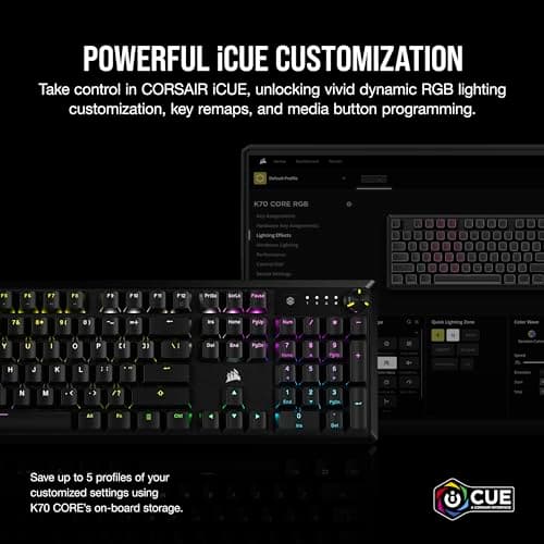 Corsair K70 CORE RGB Wired Corsair MLX Red Linear Gaming Keyboard image