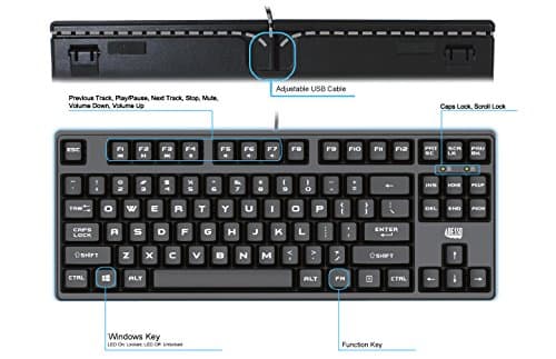 Adesso EasyTouch 625 Wired Kailh Blue Mechanical Gaming Keyboard image