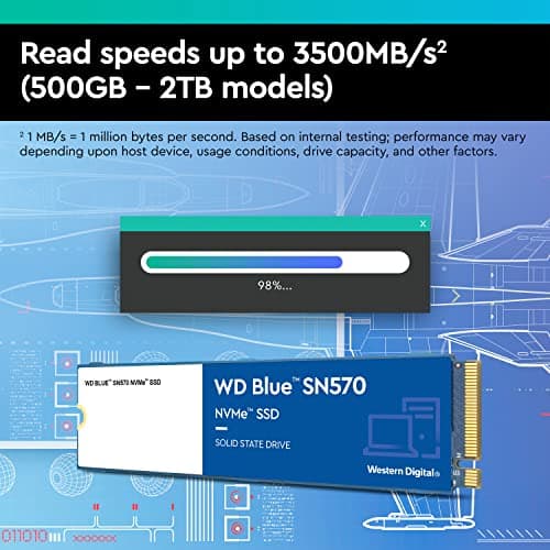 Western Digital Blue SN570 1TB M.2-2280 SSD PCIe 3.0 X4 NVMe image