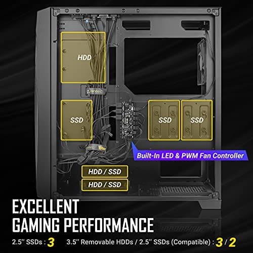 Antec DF700 FLUX ATX Mid Tower Black Tempered Glass Side Panel, USB 3.2 Gen 1 Type-A image