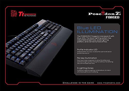 Thermaltake Poseidon Z Forged Kailh Blue Mechanical Wired Gaming Keyboard image