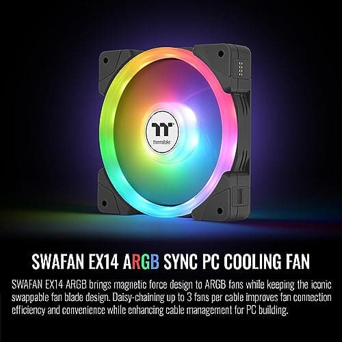 Thermaltake SWAFAN EX14 140mm Black ARGB PWM 3-Pack image