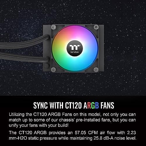 Thermaltake TH120 V2 ARGB Sync Water 120mm 57.05 CFM Black image
