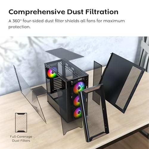 Montech XR Wood ATX Mid Tower Black / Brown Tempered Glass Side Panel image