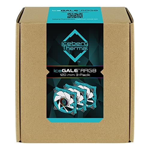 Iceberg Thermal IceGALE 120mm Teal / White ARGB PWM 94 CFM 3-Pack image