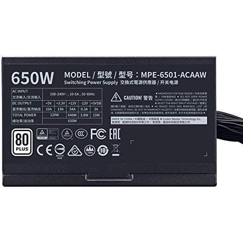 Cooler Master MWE White V2 230V Black 650W Non-Modular 80+ Certified image