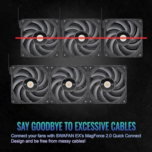 Thermaltake TOUGHFAN EX12 Pro 70.8 CFM 120mm Black PWM 3-Pack image