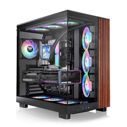 Thermaltake View 380 XL WS ARGB Mid Tower Chassis Wood Edition Black image