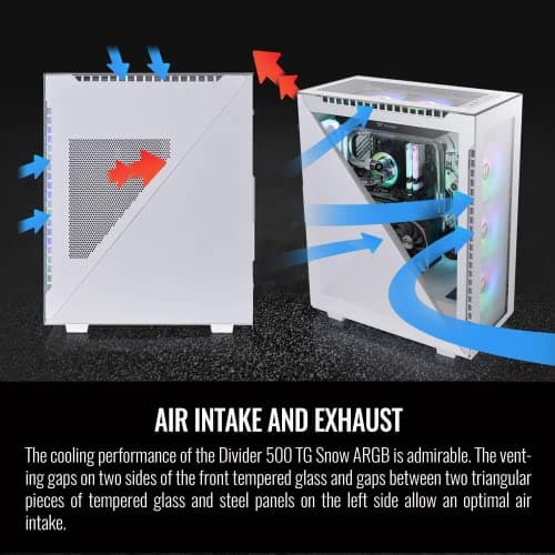 Thermaltake Divider 500 ATX Mid Tower Snow Tempered Glass ARGB image