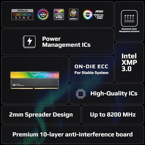 TEAMGROUP Xtreem ARGB Black DDR5-8000 CL38 48GB (2x24GB) image