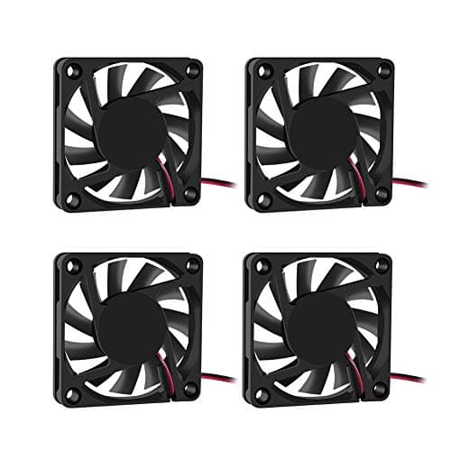Dorhea Fan 60x60x10 mm DC 12V 6010 Brushless Cooling Fan, Replacement Ball Bearing 60mm Fan for Cooling DIY PC Computer Case Fan - 2 Pin Case Fan (Pack of 4Pcs) image