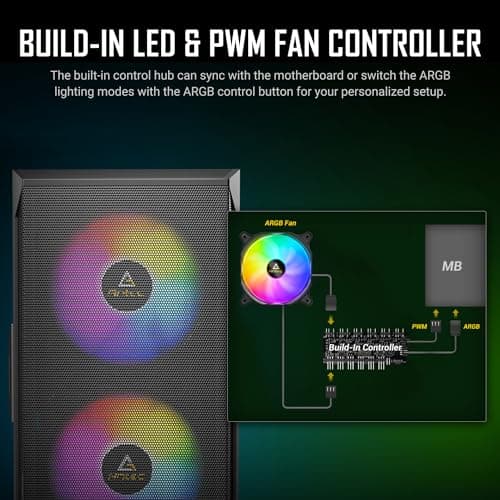 Antec NX416L ATX Mid Tower Black with Tempered Glass Side Panel and USB 3.2 Gen 1 Type-C, USB 3.2 Gen 1 Type-A image