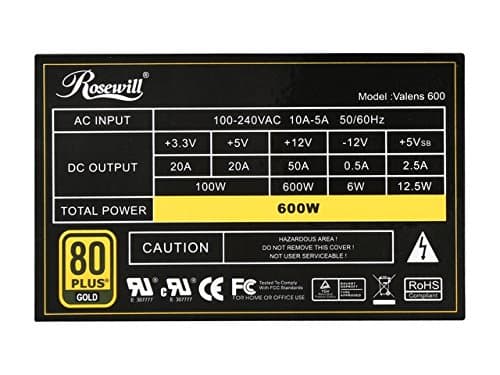 Rosewill VALENS-600 600W Non-Modular 80+ Gold image