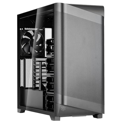 Silverstone SETA A2 ATX Mid Tower Black with Tempered Glass Side Panel and USB 3.2 Gen 2 Type-C, USB 3.2 Gen 1 Type-A image