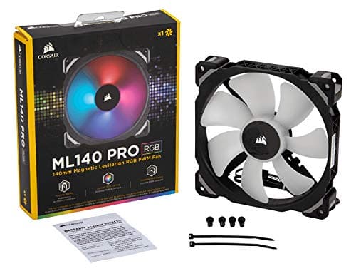 Corsair ML140 PRO 140mm RGB PWM 55.4 CFM Black / White 1-Pack image
