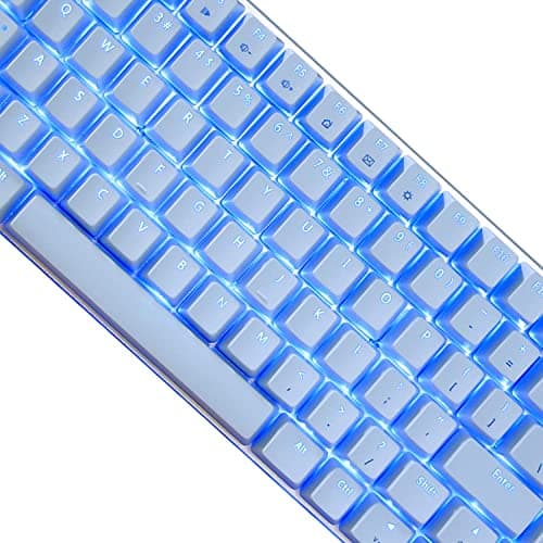 LexonElec 82 Key Mechanical Keyboard Metal Mechanical Wired Usb Blue Switch Computer Gaming Keyboard With Blue LED Backlit For Computer Gamers (Blue Switch, White) image