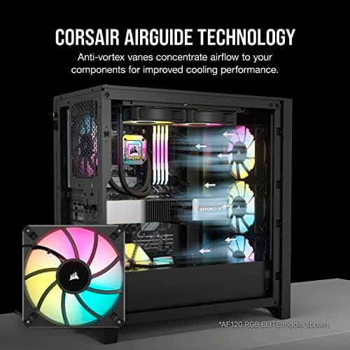 Corsair iCUE AF140 RGB ELITE 140mm Black PWM RGB 2-Pack image