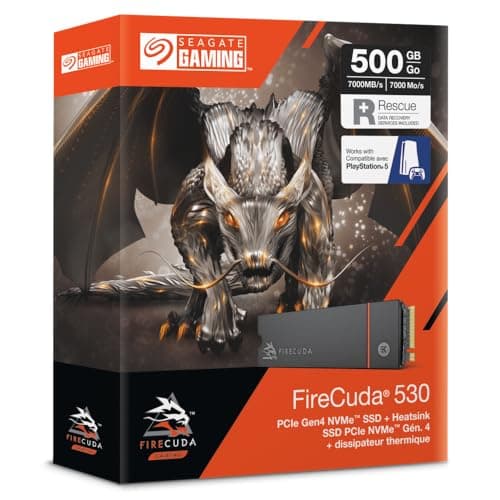 Seagate FireCuda 530 w/Heatsink 500GB SSD M.2-2280 PCIe 4.0 X4 NVMe main image