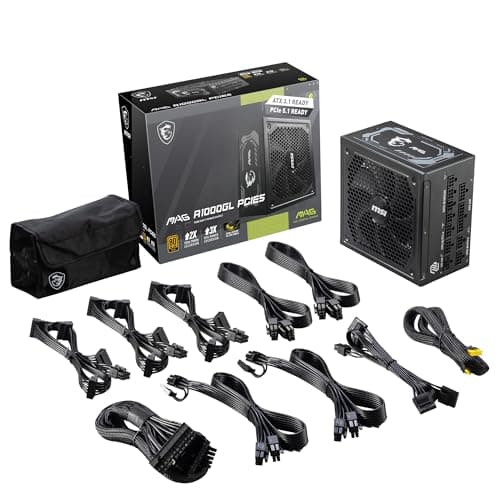 MSI MAG A1000GL PCIE5 Black 1000W Fully Modular 80+ Gold Certified image