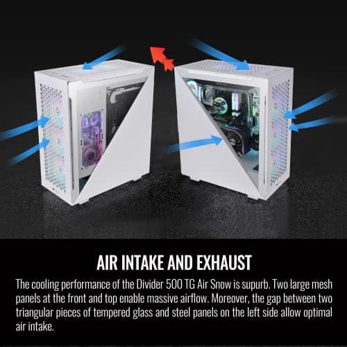Thermaltake Divider 500 ATX Mid Tower White Tempered Glass ARGB Air Snow image