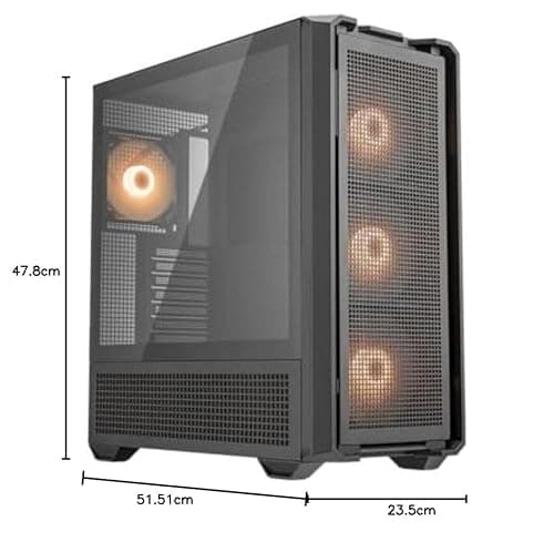Cougar MX600 RGB ATX Full Tower Black with Tempered Glass Side Panel and USB 3.2 Gen 2 Type-C, USB 3.2 Gen 1 Type-A image