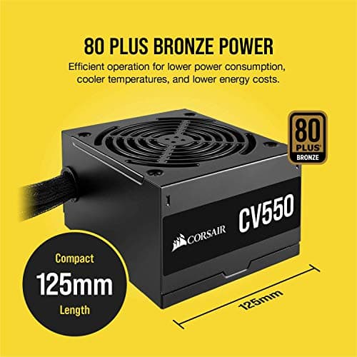 CORSAIR CV Series CV550 CP-9020210-NA 550 W ATX12V 80 PLUS BRONZE Certified Non-Modular Power Supply image