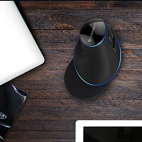 J-Tech Digital Wired Ergonomic Vertical USB Mouse with Adjustable Sensitivity (600/1000/1600 DPI), Scroll Endurance, Removable Palm Rest & Thumb Buttons [V628] image