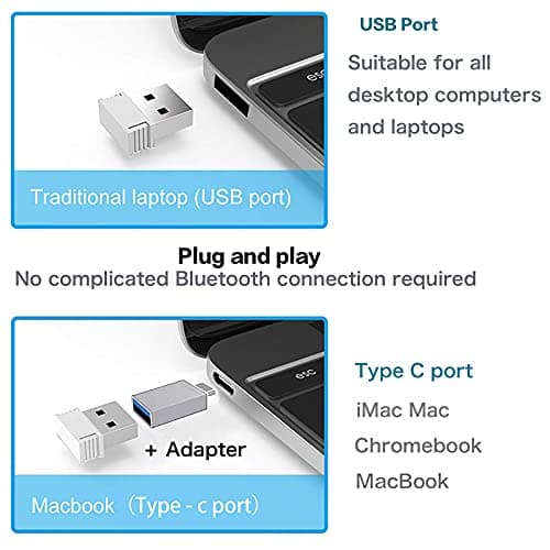 Wireless Mouse for MacBook Air/Pro Wireless Mouse for MacBook Laptop Windows iMac (Silver) image