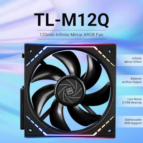 Thermalright TL-M12Q 120mm Black Addressable RGB PWM 68.9 CFM 1-Pack image