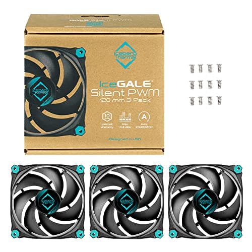Iceberg Thermal IceGALE Silent 120mm Black / Blue Silent PWM 55 CFM 3-Pack image