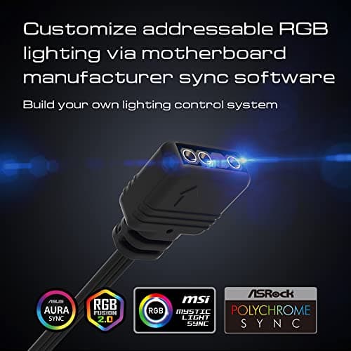 GAMDIAS AEOLUS M2 120mm Black PWM Addressable RGB 56 CFM 5-Pack image