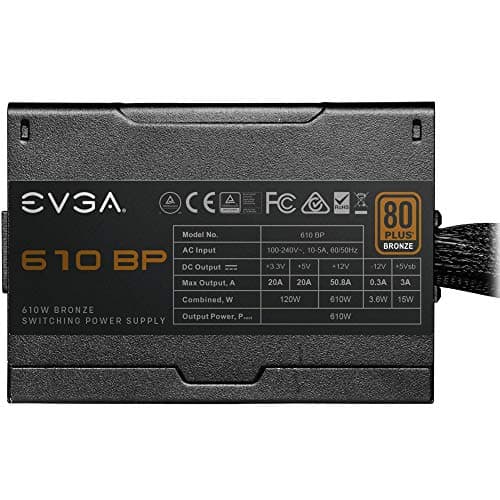 EVGA 610 BP Black ATX 610W Non-Modular 80+ Bronze Certified image