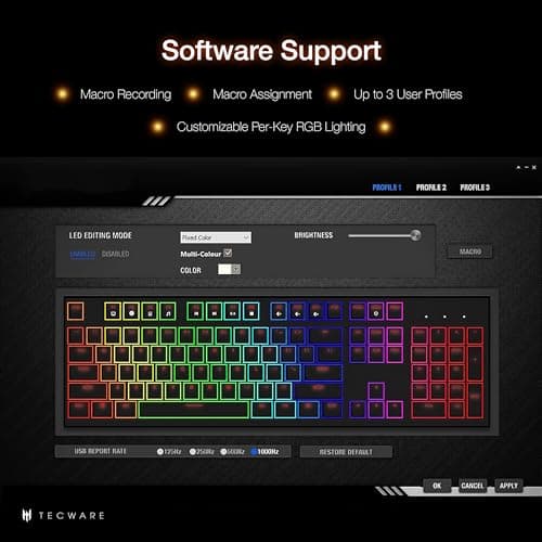 Tecware Phantom RGB Wired Outemu Red Gaming Keyboard image