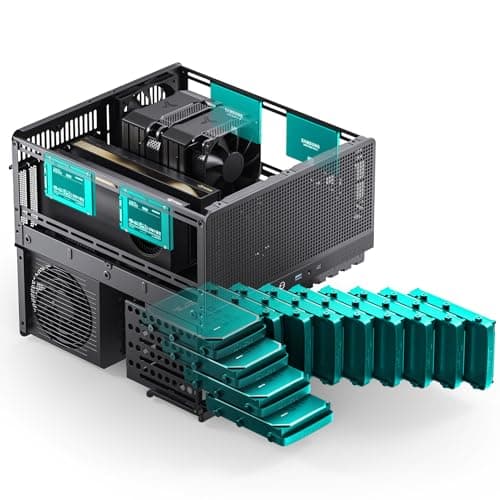 Jonsbo N5 ATX Full Tower Black / Brown Mesh Side Panel with USB 3.2 Gen 2 Type-C and USB 3.2 Gen 1 Type-A image