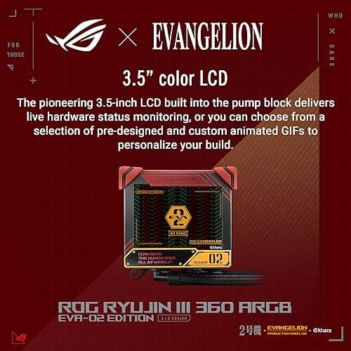 Asus ROG RYUJIN III Water 360mm ARGB EVA-02 EDITION 70.07 CFM Red / Black image