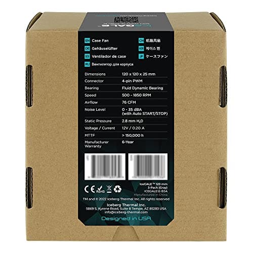 Iceberg Thermal IceGALE 120mm Gray PWM 76 CFM 3-Pack image