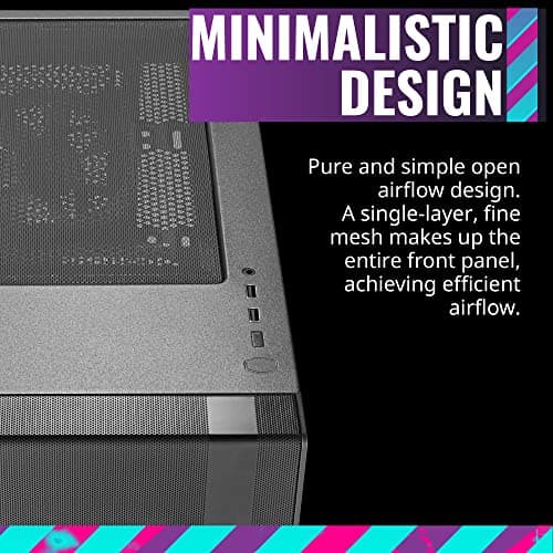 Cooler Master MasterBox NR600 (w/o ODD) ATX Mid Tower Black with Tempered Glass Side Panel image