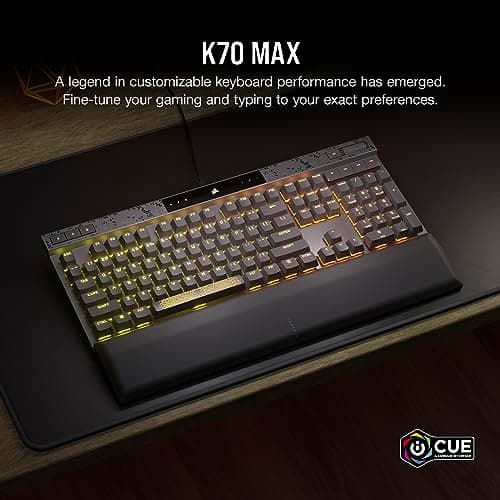 Corsair K70 MAX RGB MGX Steel Grey US Wired Gaming Keyboard image