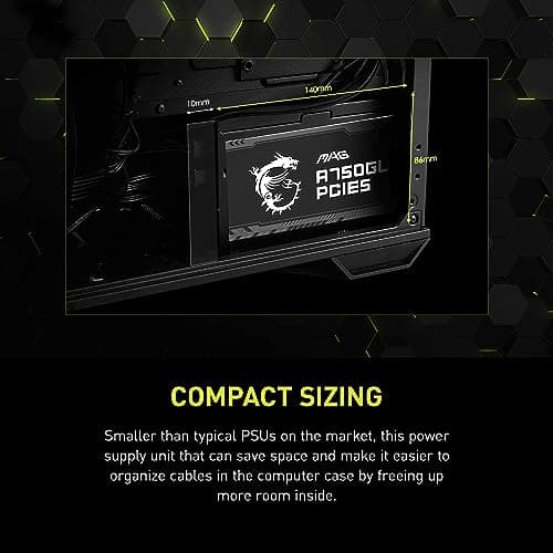 MSI MAG A750GL PCIE5 Black 750W Fully Modular 80+ Gold Certified image