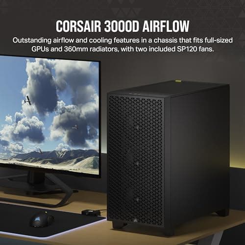 Corsair 3000D ATX Mid Tower Black AIRFLOW Tempered Glass Side Panel image