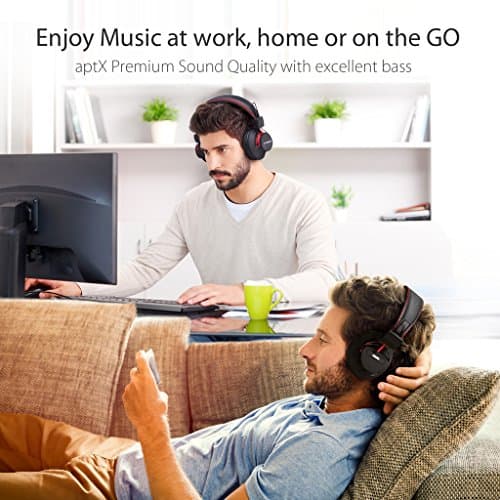 Avantree Audition Closed-Back Headphones (Black / Red) image