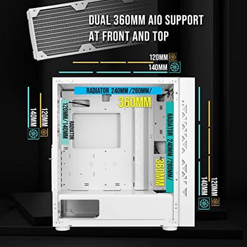 BitFenix Tracery ATX Mid Tower White with Tempered Glass Side Panel and USB 3.2 Gen 2 Type-C USB 3.2 Gen 1 Type-A image
