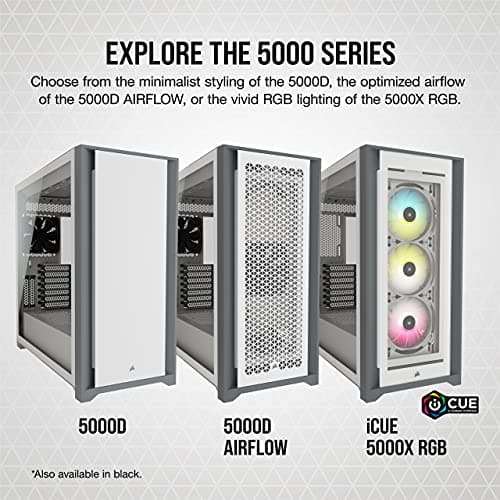 Corsair iCUE 5000X RGB ATX Mid Tower White / Gray Tempered Glass image