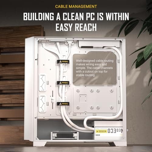 Antec P20C ATX Mid Tower White with Tempered Glass Side Panel and USB 3.2 Gen 2 Type-C, USB 3.2 Gen 1 Type-A image