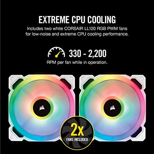 Corsair H100i RGB PLATINUM SE Water 240mm 63 CFM White image