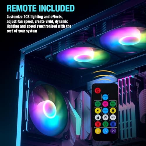 Vetroo ARGB120 120mm Black Addressable RGB PWM 48.1 CFM 3-Pack image